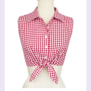 Trashy Diva Gingham Dolly Tie Blouse